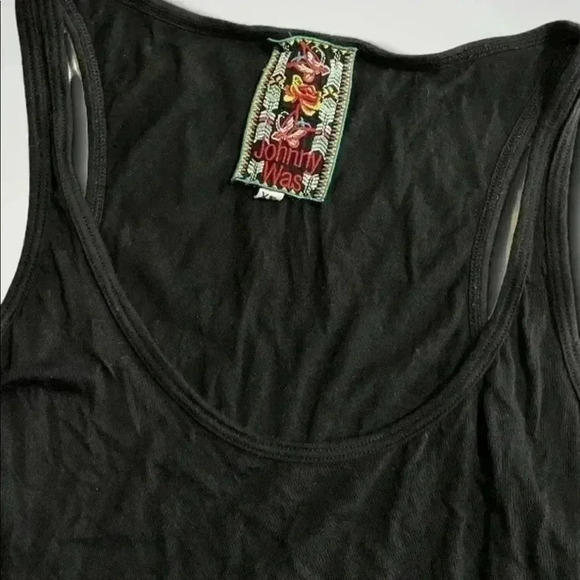 JOHNNY WAS Soft Stretch Scoop Neck Tunic Tank Top Size XS Black - Picture 2 of 3